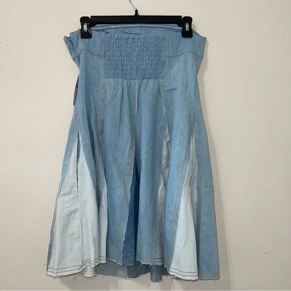 Pilcro Strapless Seamed Denim Mini Dress - Picture 7 of 7